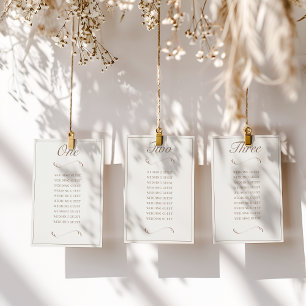 Elegant Ivory & Ash Wedding Seating Chart Cards