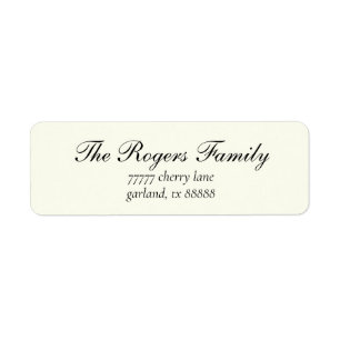 Elegant Ivory Black Wedding Return Address Label