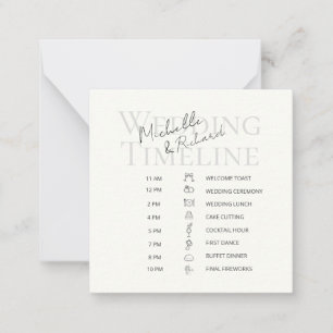 Elegant Ivory Bold Script Wedding Timeline Program