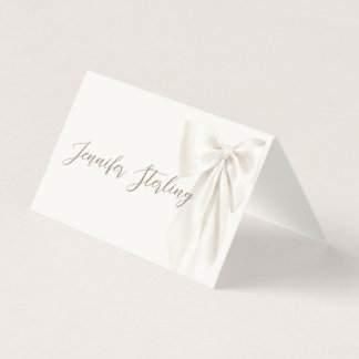 Elegant Ivory Bow Bridal Shower Place Card