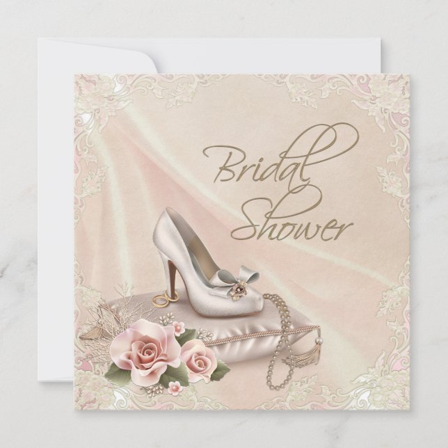 Elegant Ivory Bridal Shower Invitation (Front)