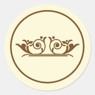 Elegant Ivory/Brown Wedding Envelope Seal