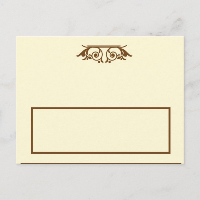 Elegant Ivory/Brown Wedding Writable Place Card (Front)