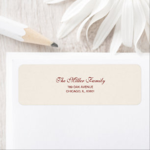Elegant Ivory & Burgundy Family Return Address Label