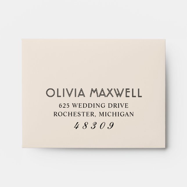 Elegant Ivory Calligraphy Wedding RSVP Envelope (Front)