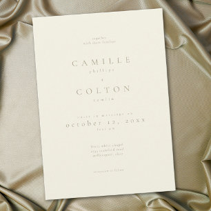 Elegant Ivory Cream Minimalist Wedding Invitation