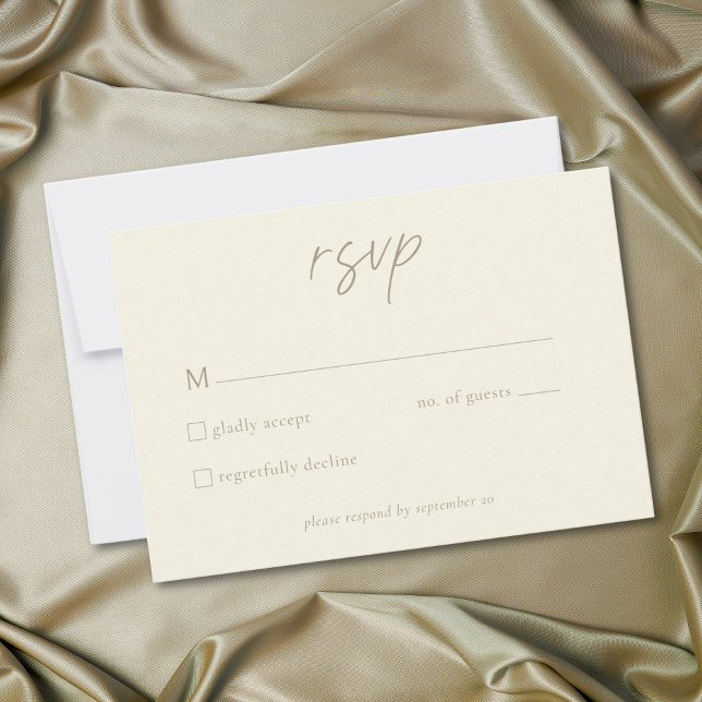 Elegant Ivory Cream Minimalist Wedding RSVP Card (Elegant Ivory Cream Minimalist Wedding RSVP Card)
