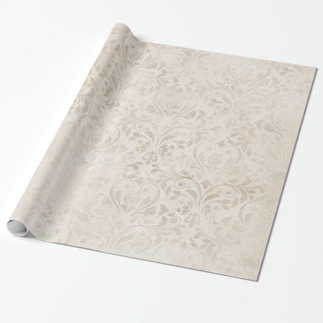 Elegant Ivory damask for all occasions Wrapping Paper (Unrolled)