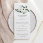 Elegant Ivory Floral Blooms Wedding Menu<br><div class="desc">Elegant Ivory Floral Blooms Wedding Menu</div>