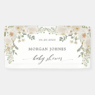 elegant ivory floral bridal shower gift tags banner