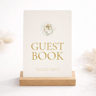 Elegant Ivory Floral Guest Book Sign Invitation