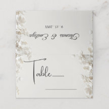 Elegant ivory floral minimalist folded wedding