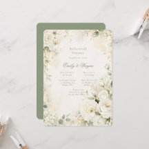 Elegant Ivory Floral Wedding Rehearsal Dinner