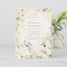 Elegant Ivory Florals Wedding Engagement Party