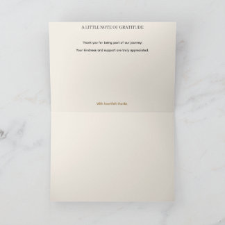 Elegant Ivory Gold Folded Thank You Card