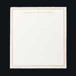 Elegant Ivory Gold Minimalist Monogram Name Notepad<br><div class="desc">Create your own personalised notepad with elegant minimalist monogram name with simple border design in ivory and gold colour.</div>