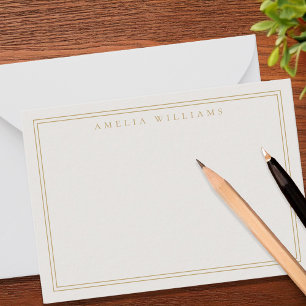 Elegant Ivory Gold Minimalist Two Border Card