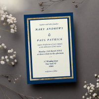 Elegant ivory gold navy blue glam Wedding
