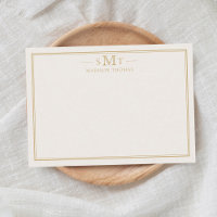 Elegant Ivory Gold Three Letter Monogram