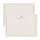 Elegant Ivory Gold Three Letter Monogram