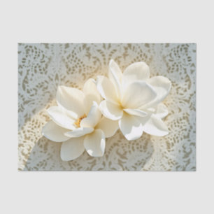 Elegant Ivory Lace with Soft Magnolia Tissue Paper