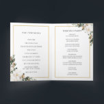 Elegant Ivory Magnolia Floral Greenery Wedding  Program<br><div class="desc">Personalise this elegant timeless wedding program with your own wording easily and quickly,  simply press the customise it button to further re-arrange and format the style and placement of the text.  Double sided. The Happy Cat Studio</div>