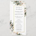 Elegant Ivory Magnolia Floral Greenery Wedding Program<br><div class="desc">Personalise this elegant timeless wedding program with your own wording easily and quickly,  simply press the customise it button to further re-arrange and format the style and placement of the text.  Double sided. The Happy Cat Studio</div>