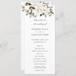 Elegant Ivory Magnolia Floral Greenery Wedding  Program<br><div class="desc">Personalise this elegant timeless wedding program with your own wording easily and quickly,  simply press the customise it button to further re-arrange and format the style and placement of the text.  Double sided. The Happy Cat Studio</div>