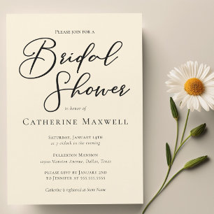 Elegant Ivory Minimalist Typography Bridal Shower Magnetic Invitation