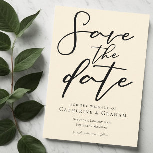Elegant Ivory Minimalist Typography Save The Date