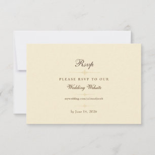 Elegant Ivory Minimalist Wedding RSVP Card