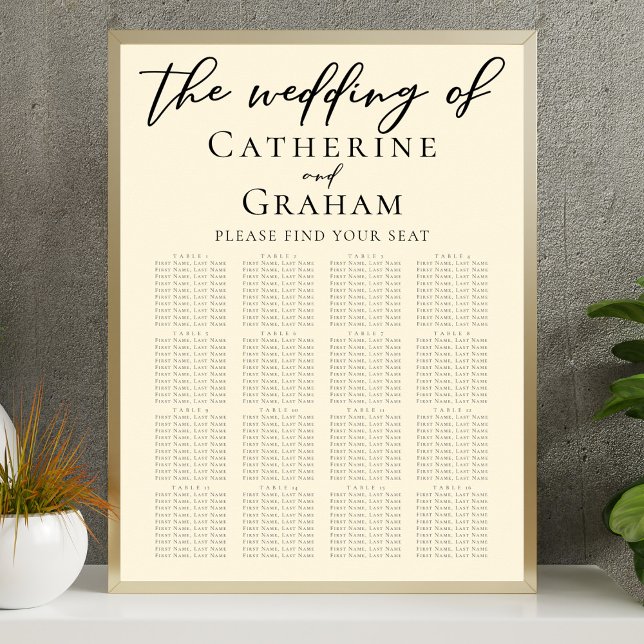 Elegant Ivory Minimalist Wedding Seating Chart (Creator Uploaded)