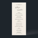 Elegant Ivory Modern Wedding Program<br><div class="desc">Modern wedding program featuring a simple and minimal design with your names  along with the headers on the back in a contemporary handwritten script.  The colour palette is cream and may be changed in the design editing tool.  This contemporary design works well for any style of wedding.</div>