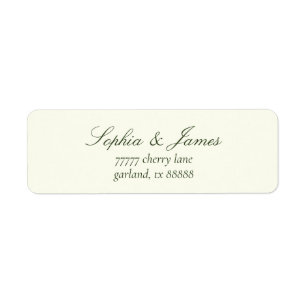 Elegant Ivory Olive Green Wedding Return Address Label