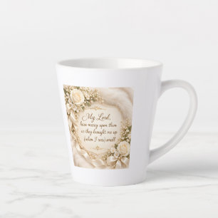 Elegant Ivory Rose Parents Dua Inspirational Latte Mug