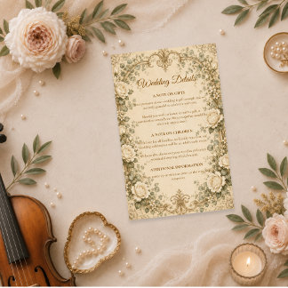 Elegant Ivory Rose Wedding Enclosure Card