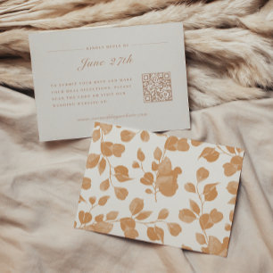 Elegant Ivory & Terracotta Fall Botanical Wedding RSVP Card