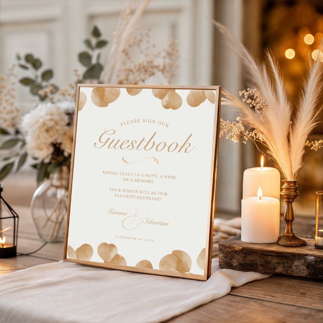 Elegant Ivory & Terracotta Wedding Guestbook Print (Creator Uploaded)