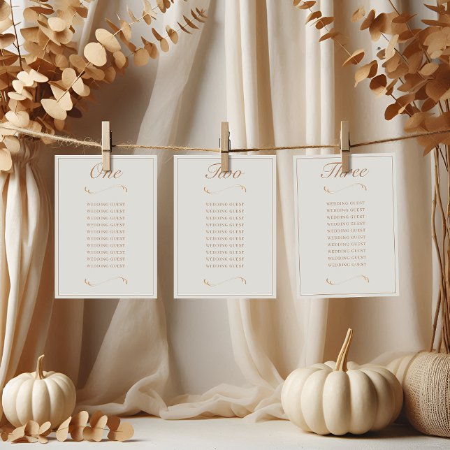 Elegant Ivory & Terracotta Wedding Seating Cards (Creator Uploaded)