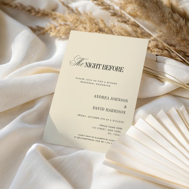 Elegant Ivory The Night Before Rehearsal Dinner Invitation (Creator Uploaded)