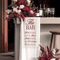 Elegant Ivory Wedding Bar Menu Reception Decor