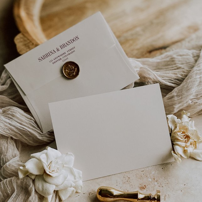 Elegant Ivory Wedding Envelope Return Address (Elegant Ivory Wedding Envelope Return Address)