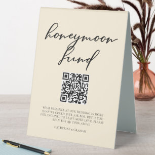 Elegant Ivory Wedding Honeymoon Fund QR Code