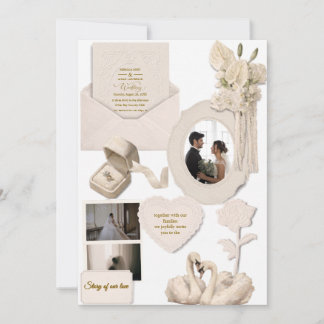 Elegant Ivory Wedding Invitation 