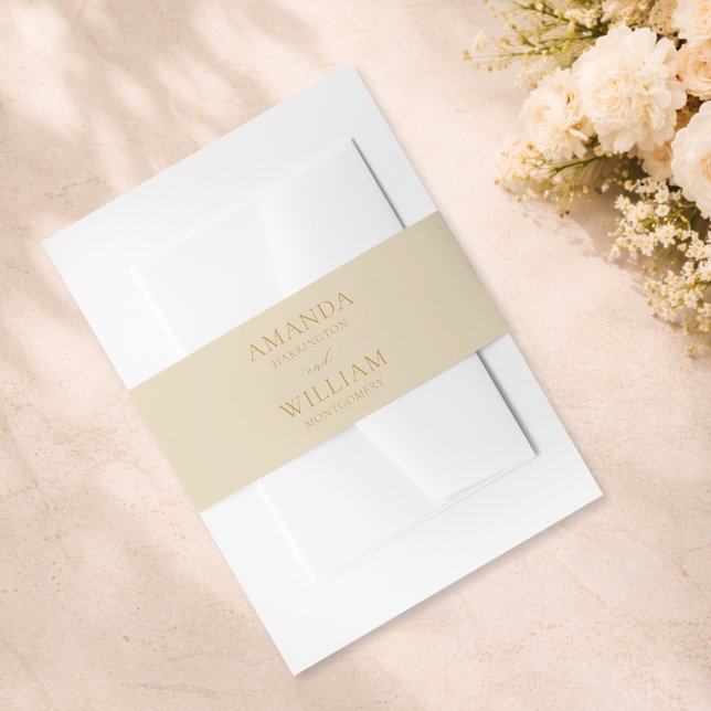 Elegant Ivory Wedding Invitation Belly Band (Creator Uploaded)