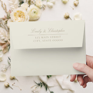 Elegant Ivory Wedding Return Address Envelope