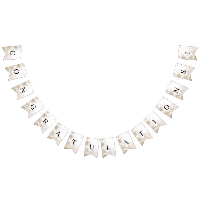 Elegant Ivory White Flowers Bunting Flag (All)