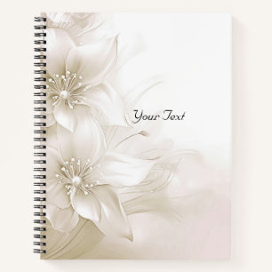 Elegant Ivory White Flowers Notebook