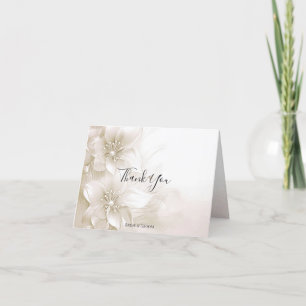 Elegant Ivory White Flowers Thank You Card