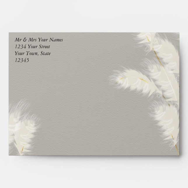 Elegant Ivory White Pampas Grass  Envelope (Front)